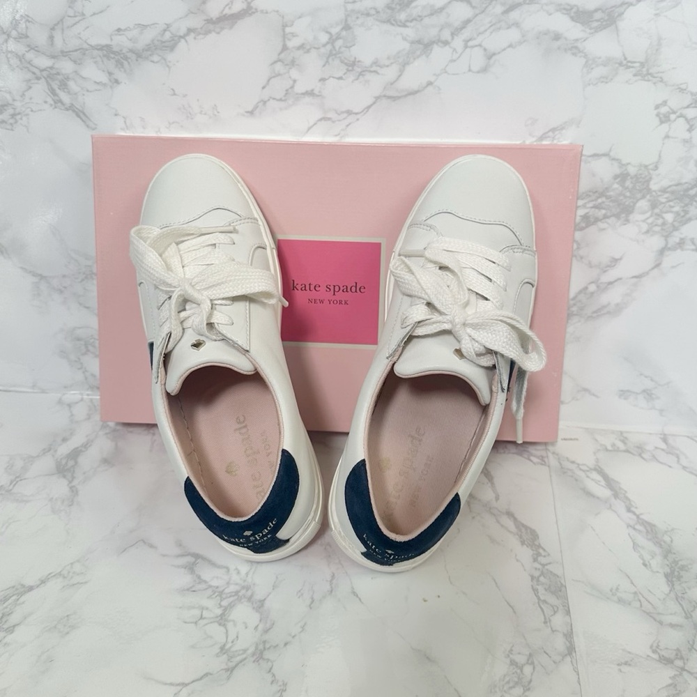 Kate Spade Fez White and Blue Sneakers - Picture 3 of 14